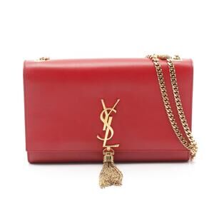 Saint Laurent Paris Kate Monogram Shoulder Bag Leather Red